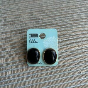 Ella Onyx and Gold Accent Earrings